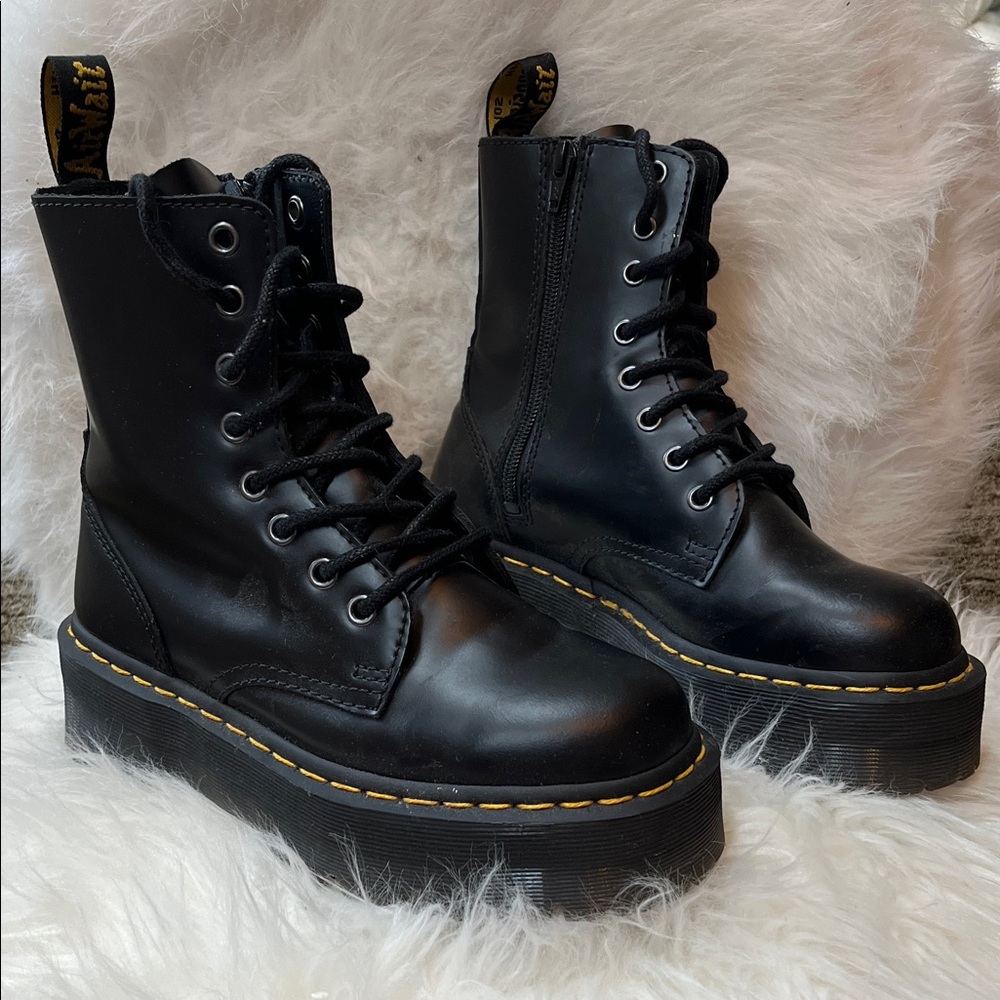 Dr. Martens Black Leather Platform Boots